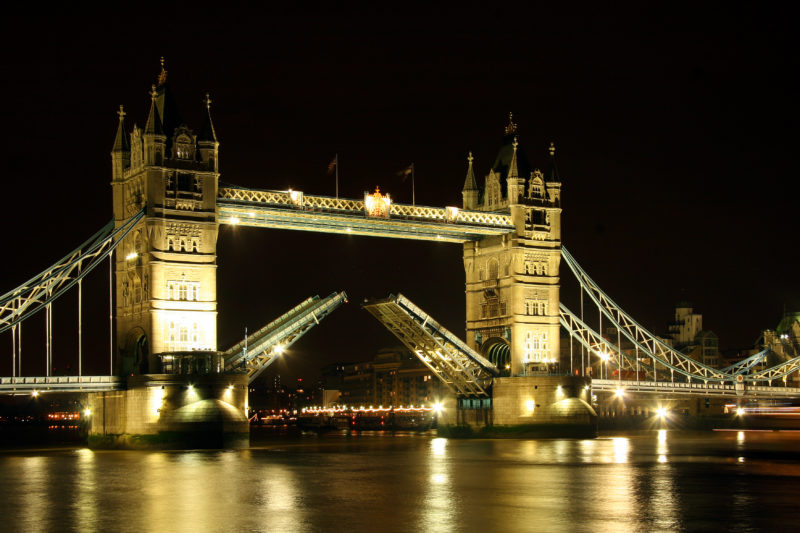 View of Tower Bridge at night