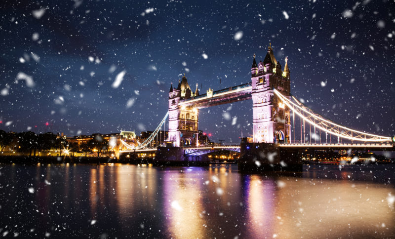 View of Tower Bridge In the Snow from Oceandiva London Christmas party
