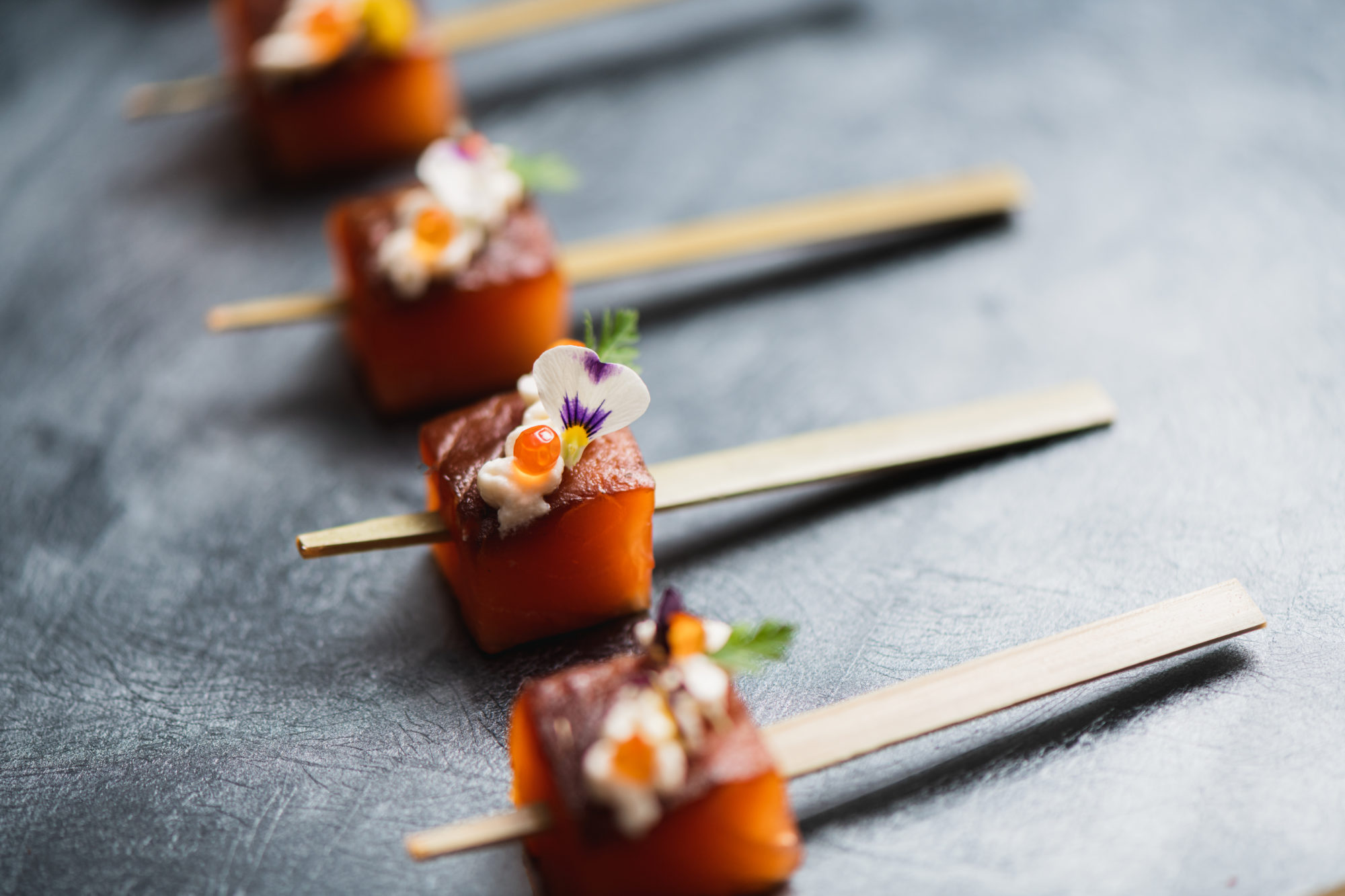 Canapés onboard Oceandiva London Christmas party
